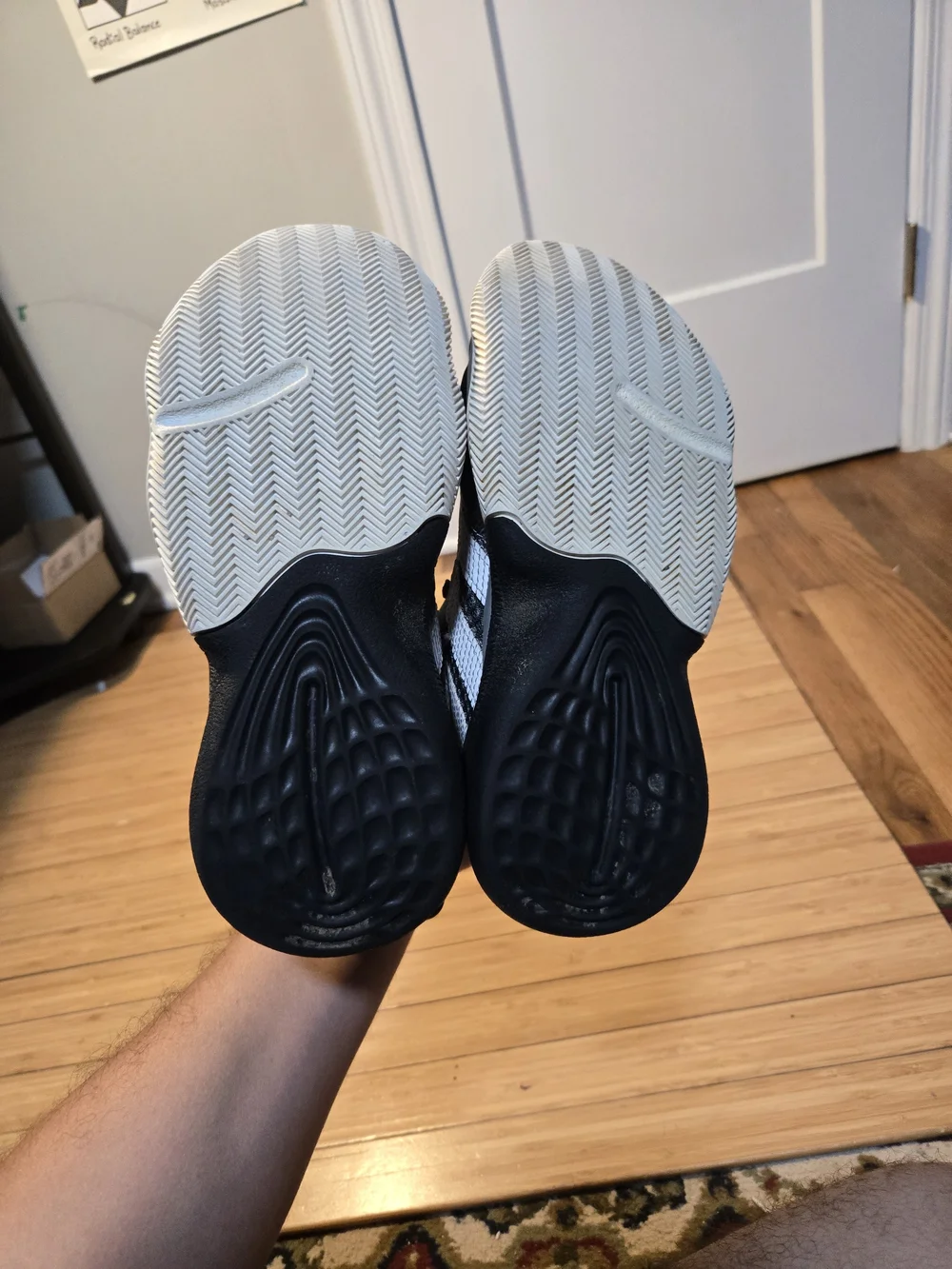 Adidas Kids Black and White Basketball Shoes
